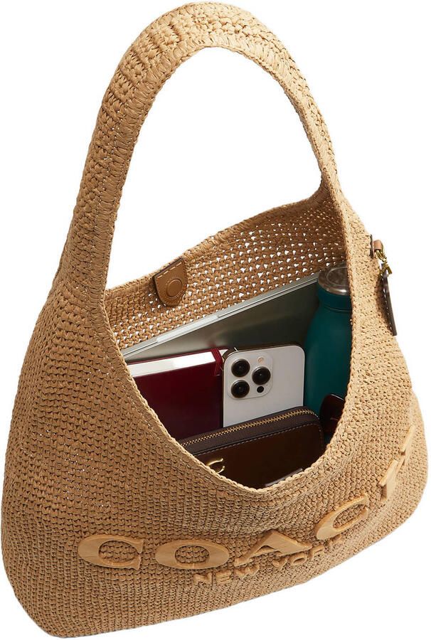 Coach raffia schoudertas Brooklyn 39 naturel - Foto 2