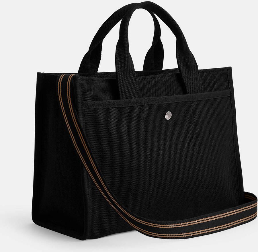 Coach Geborduurd Logo Canvas Cargo Tote Tas Black Dames - Foto 3