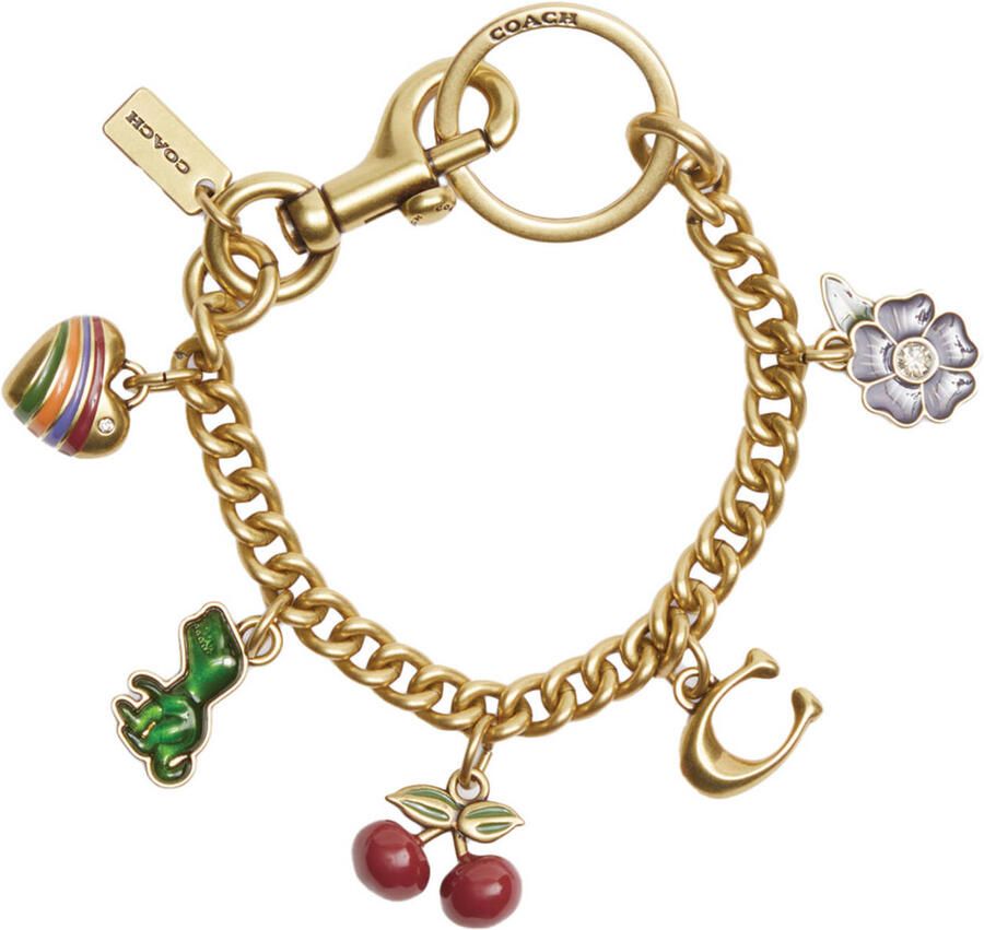Coach sleutelhanger Motif met bedels goudkleurig