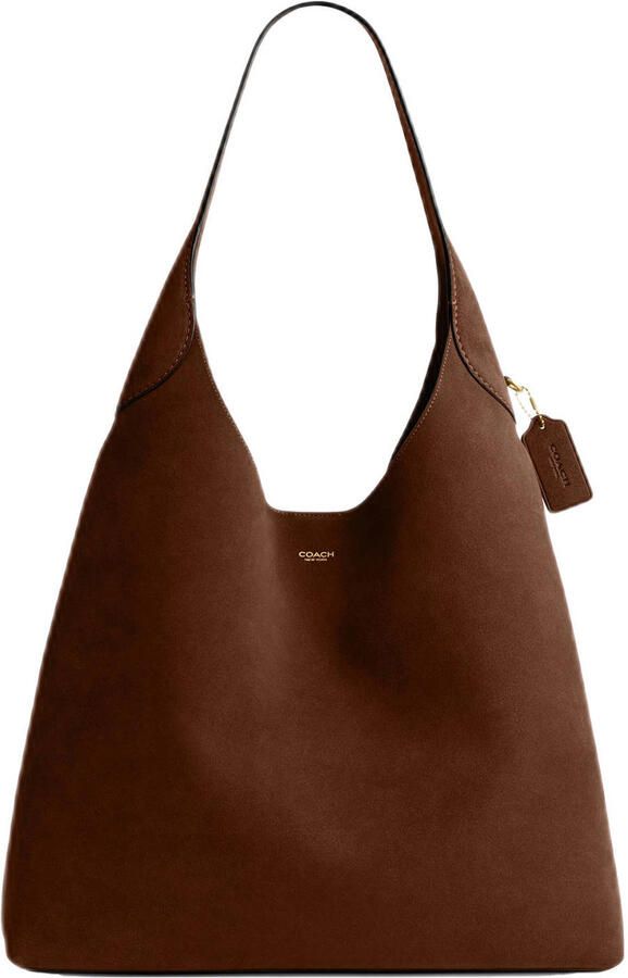 Coach suède schoudertas Brooklyn 39 bruin
