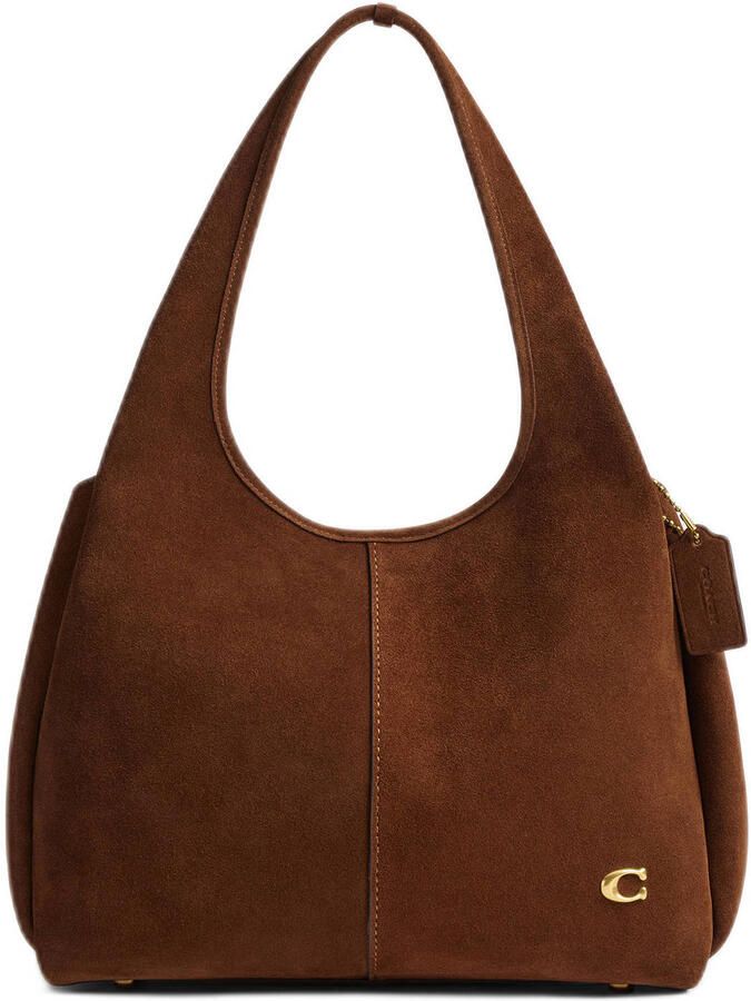 Coach suède schoudertas Lana cognac