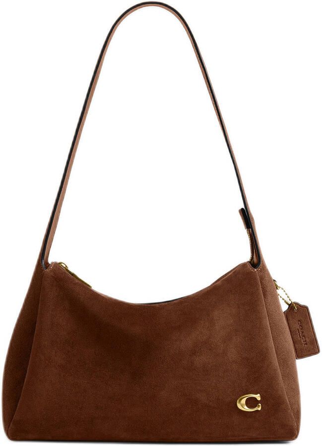 Coach suède schoudertas Lola cognac