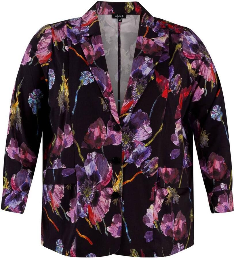 Colletta blazer met print zwart roze paars