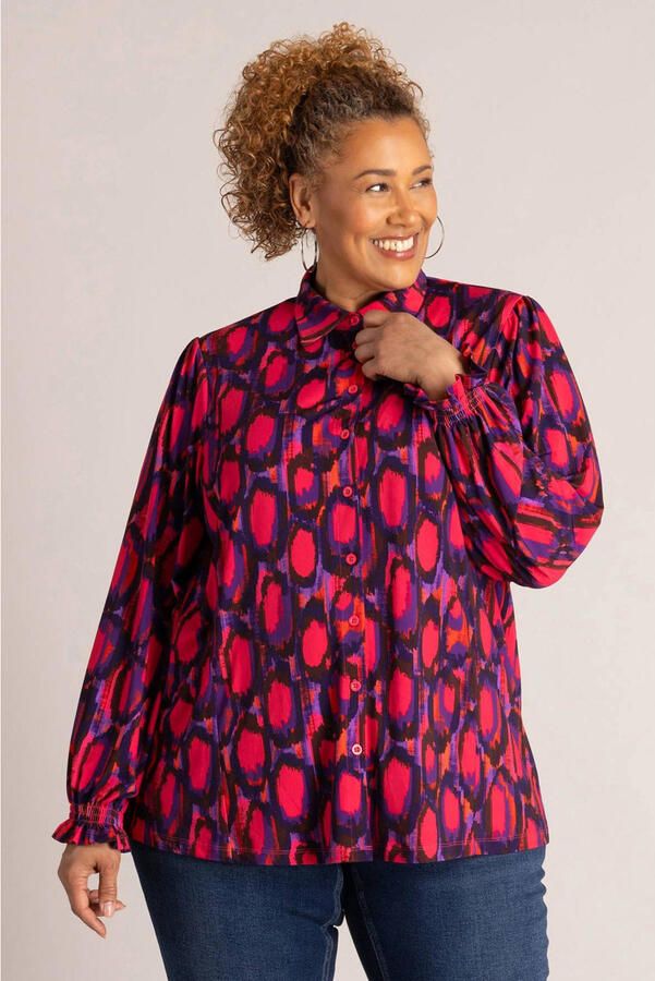Colletta blouse Plus Size met print meerkleurig