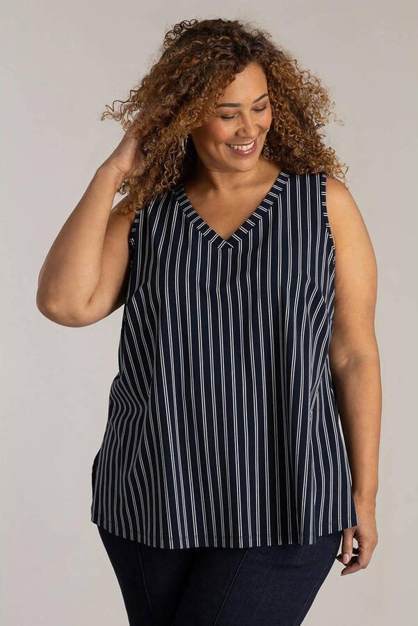 Colletta gestreepte top donkerblauw