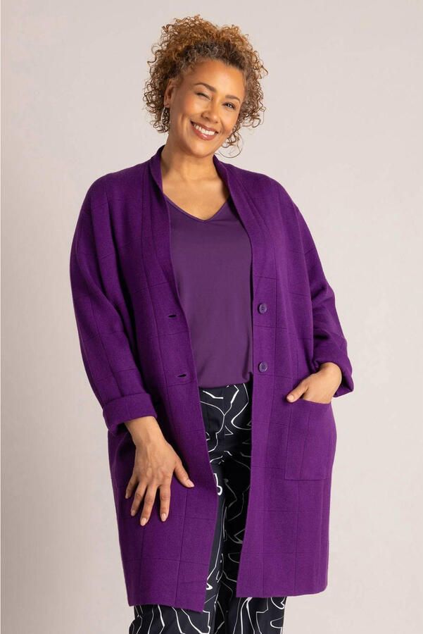 Colletta lange vest Plus Size paars