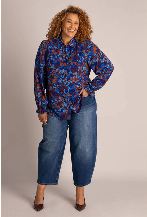 Colletta Plus Size blouse met print blauw rood - Foto 2