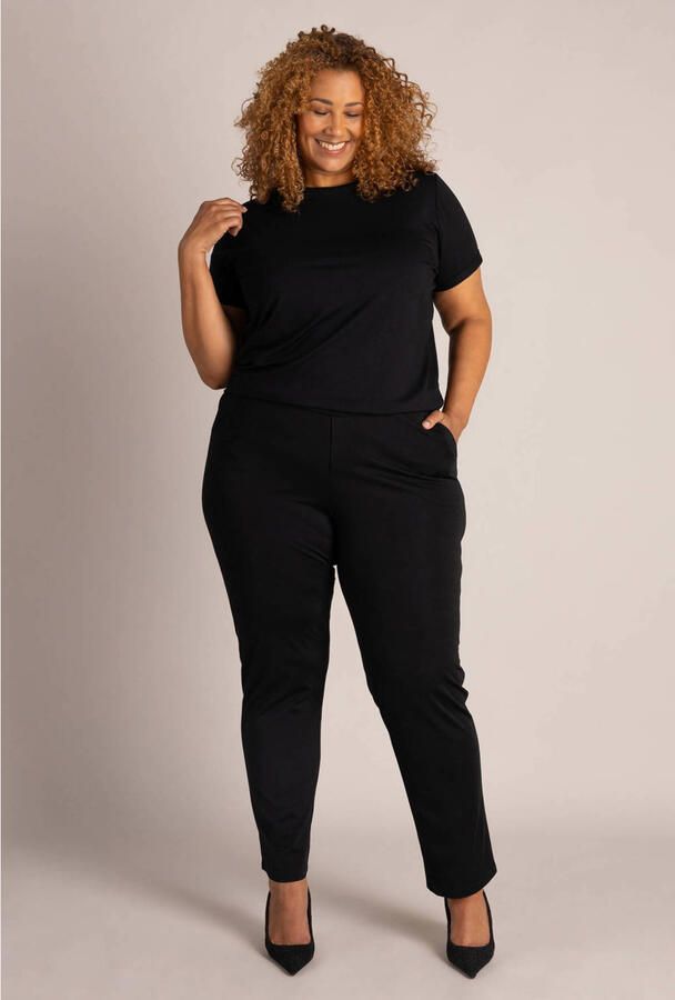 Colletta Plus Size slim fit broek zwart - Foto 2