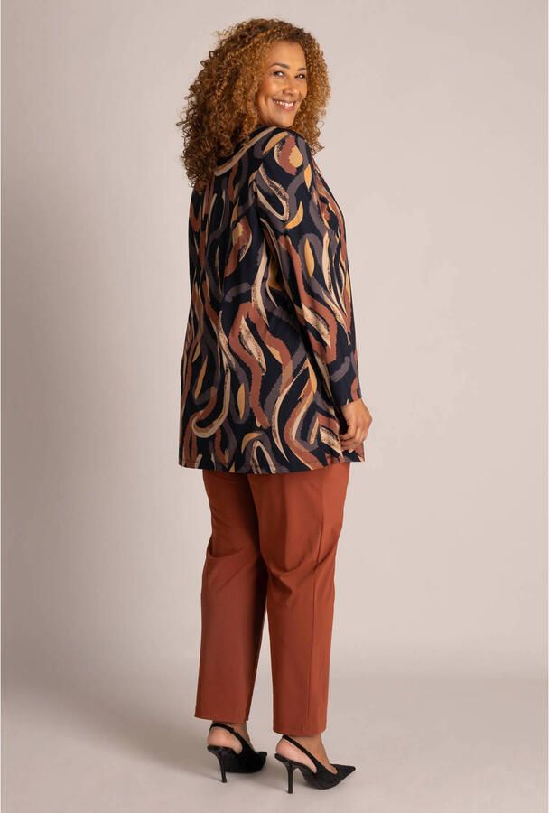 Colletta Plus Size top met print zwart bruin - Foto 2