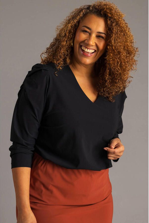 Colletta Plus Size top zwart