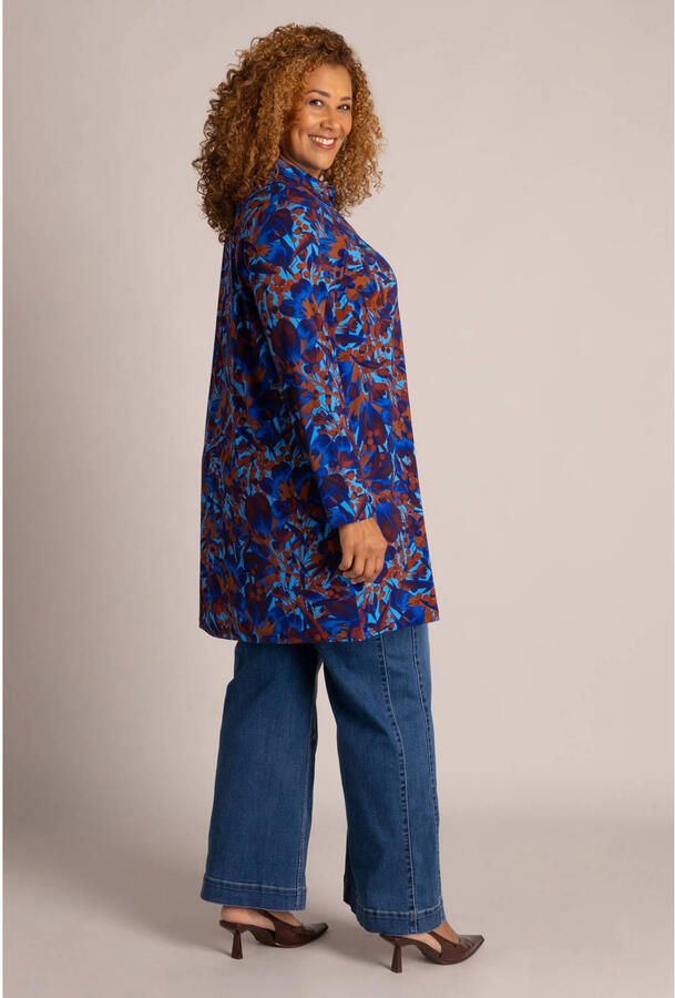 Colletta Plus Size tuniek met print blauw oranje - Foto 3