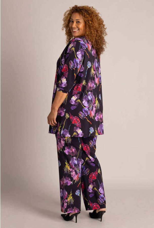 Colletta Plus Size tuniek met print zwart paars roze - Foto 2