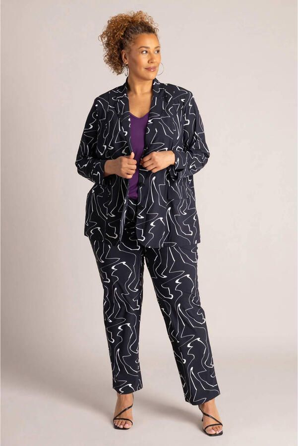Colletta regular fit blazer Plus Size met print zwart - Foto 2