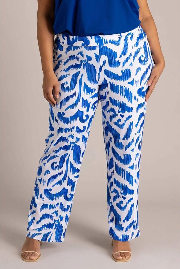 Colletta regular waist flared broek blauw
