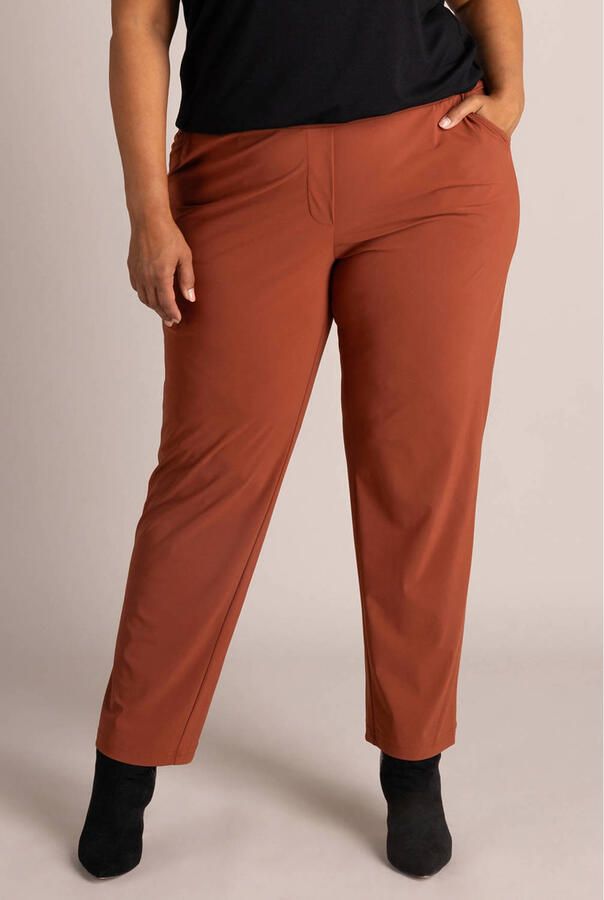 Colletta slim fit broek bruin