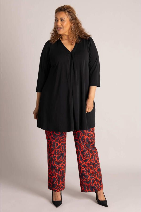 Colletta slim fit broek Plus Size met print rood - Foto 2