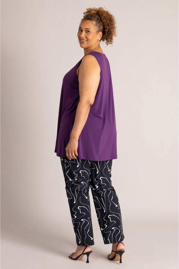 Colletta slim fit broek Plus Size met print zwart - Foto 3