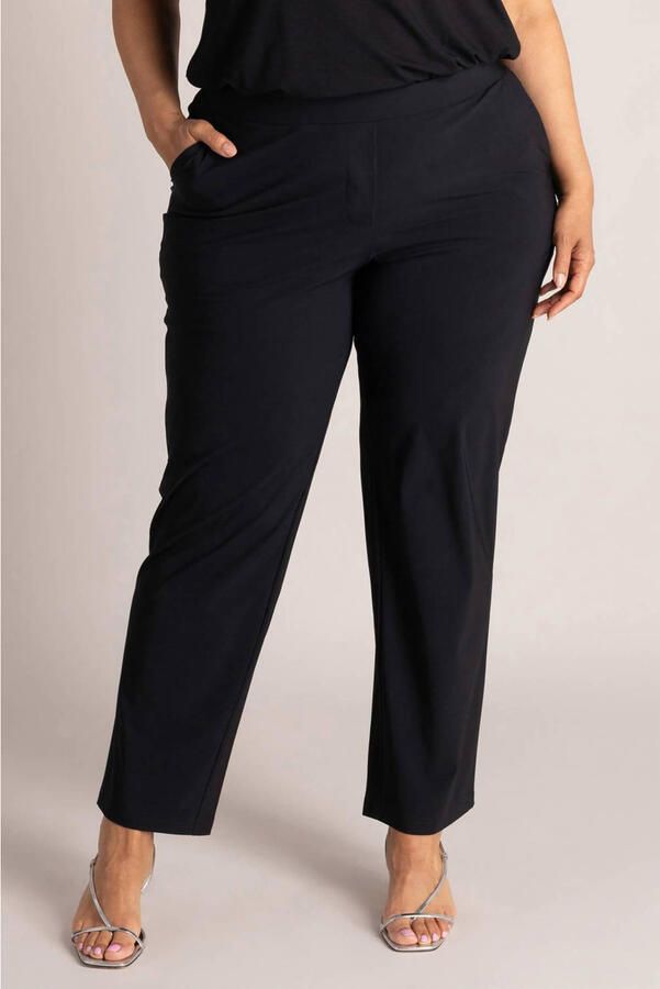 Colletta slim fit broek Plus Size zwart