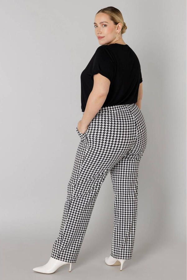 Colletta slim regular waist broek zwart