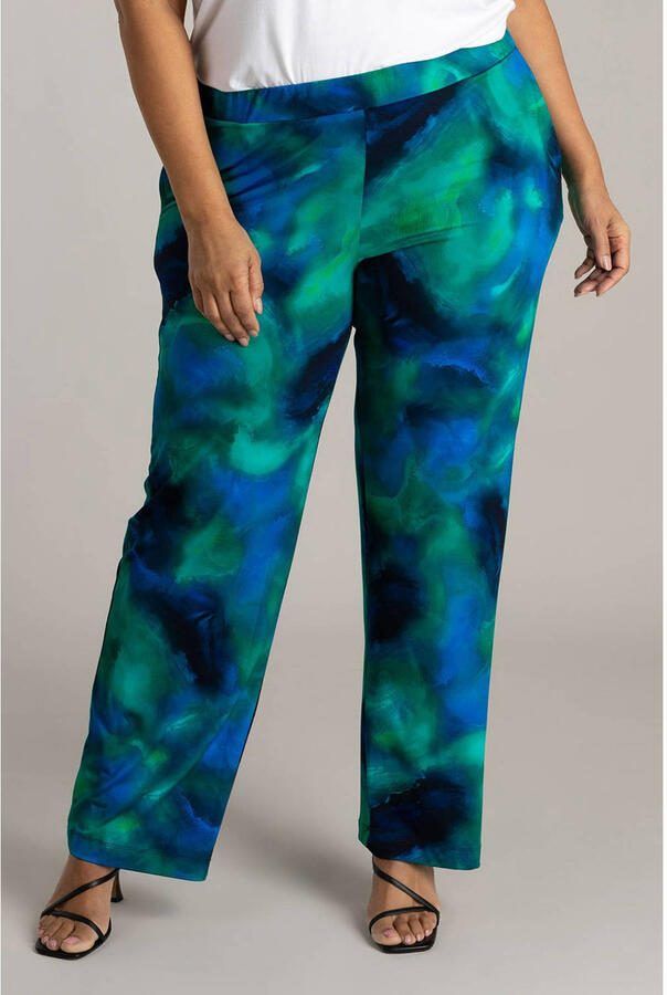 Colletta straight high waist casual broek blauw