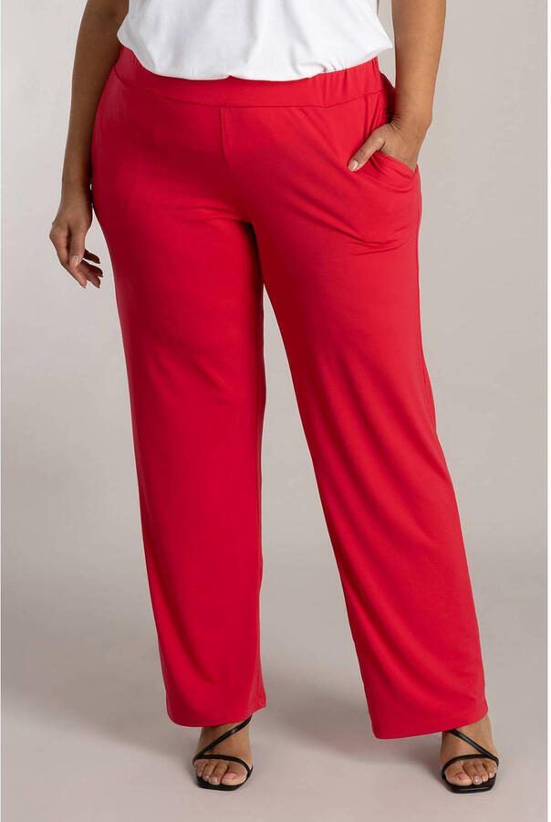 Colletta straight high waist casual broek rood