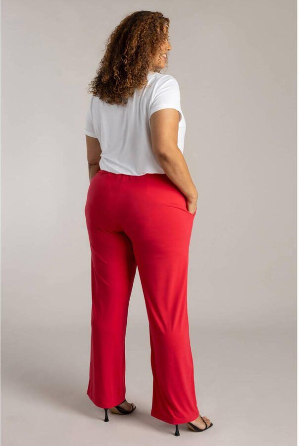 Colletta straight high waist casual broek rood - Foto 2