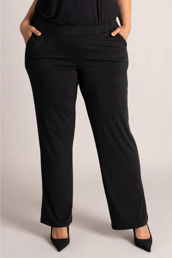Colletta straight leg broek Plus Size zwart