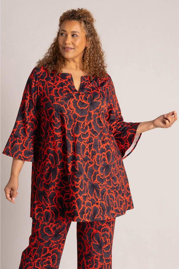 Colletta tuniek Plus Size met print rood