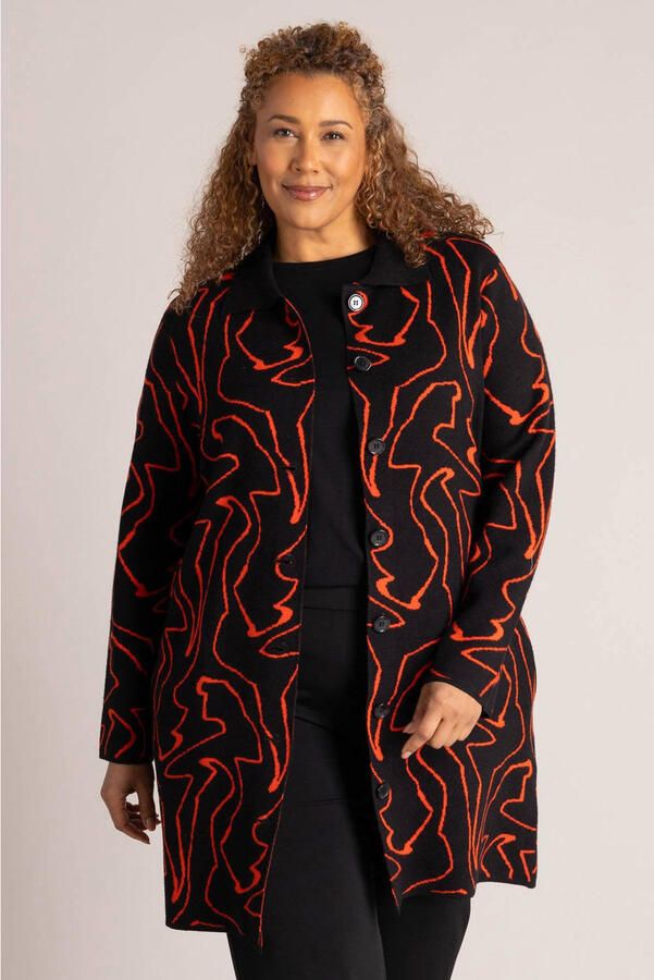 Colletta vest Plus Size met print rood