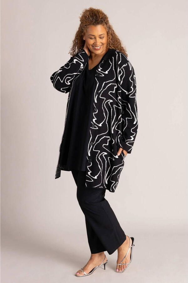 Colletta vest Plus Size met print zwart - Foto 2