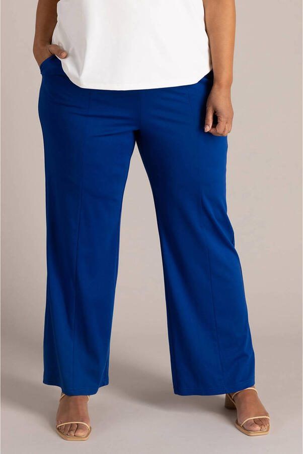 Colletta wide leg regular waist broek blauw