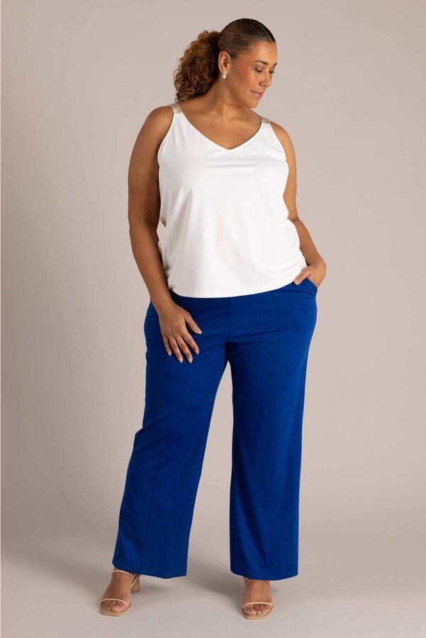 Colletta wide leg regular waist broek blauw - Foto 2