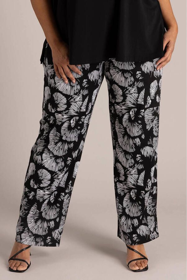 Colletta wide leg regular waist broek zwart