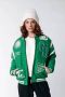 Colourful Rebel baseball jacket Joan met wol donkergroen - Thumbnail 1