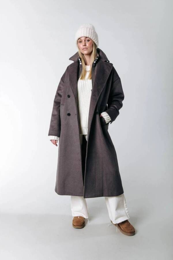 Colourful Rebel jas Zania met wol taupe