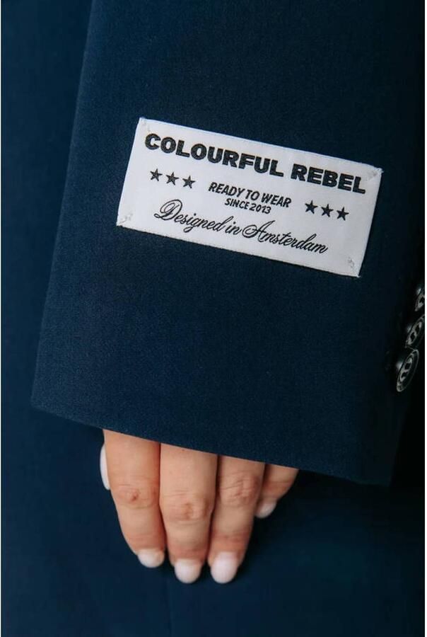 Colourful Rebel blazer met borduursels donkerblauw - Foto 2