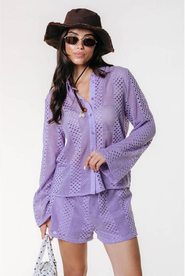 Colourful Rebel blouse crochet lavendel