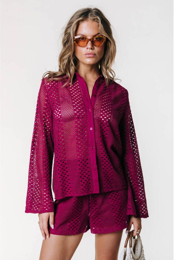 Colourful Rebel blouse crochet roze