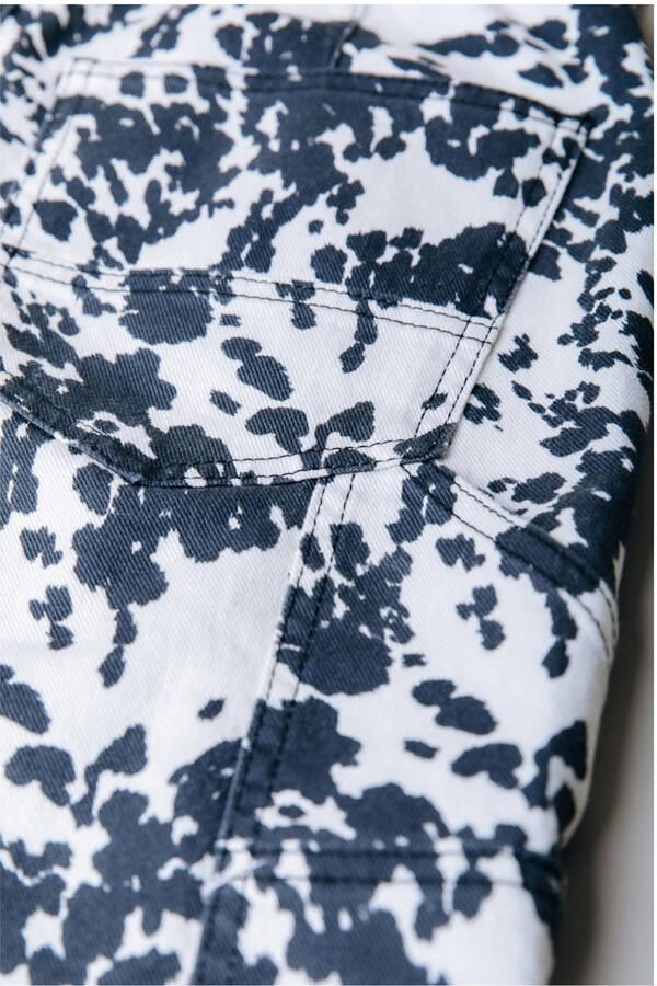 Colourful Rebel cargo jeans met koeienprint wit - Foto 3