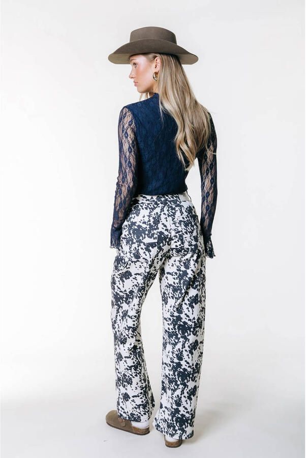 Colourful Rebel cargo jeans met koeienprint wit - Foto 2