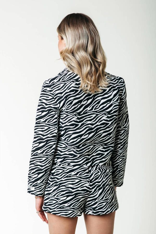 COLOURFUL REBEL Dames Blazers Dente Zebra Jacquard Blazer Grijs - Foto 5