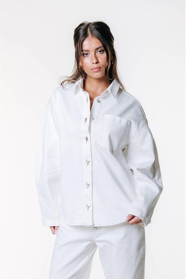 Colourful Rebel denim blouse wit