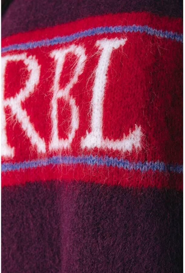 Colourful Rebel gebreide trui met wol bordeauxrood - Foto 2