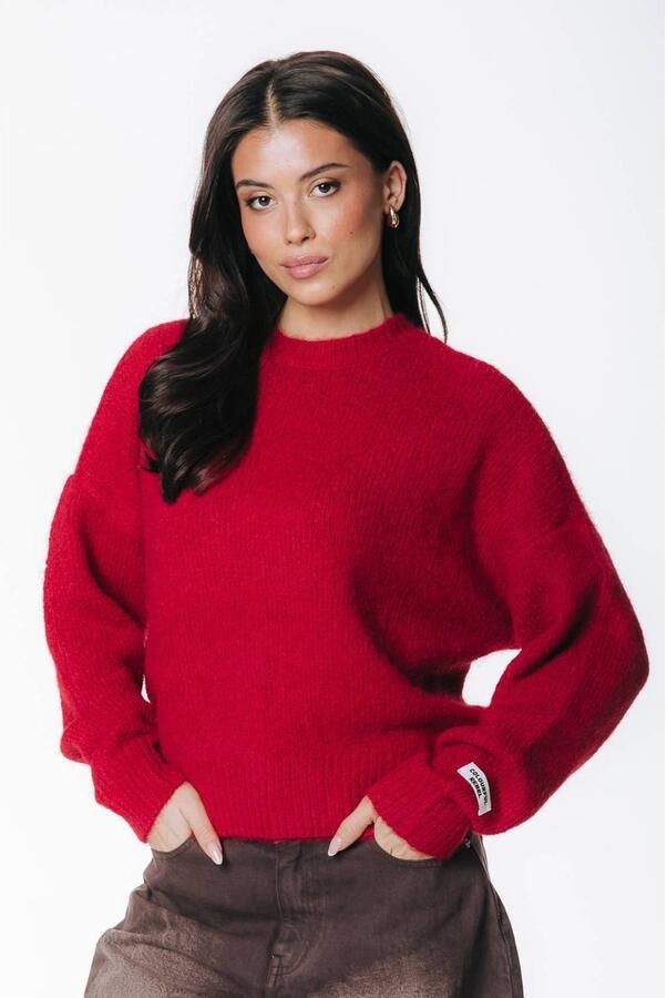 Colourful Rebel gebreide trui met wol rood