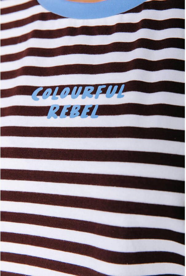 Colourful Rebel gestreept T-shirt ecru - Foto 2