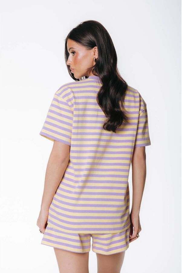 Colourful Rebel gestreept T-shirt lila - Foto 2