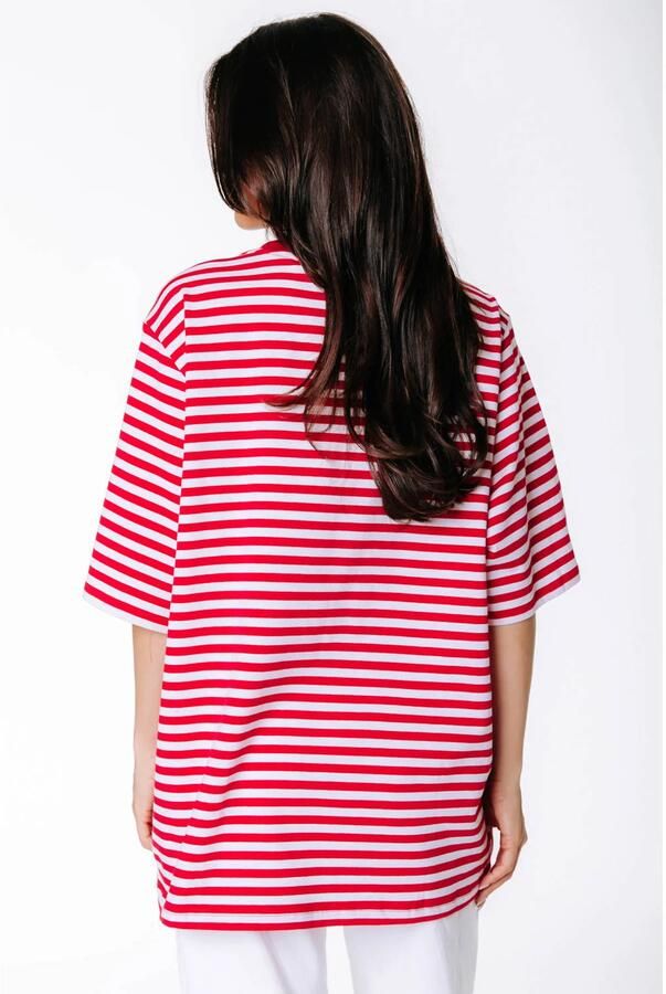 Colourful Rebel gestreept T-shirt rood - Foto 3