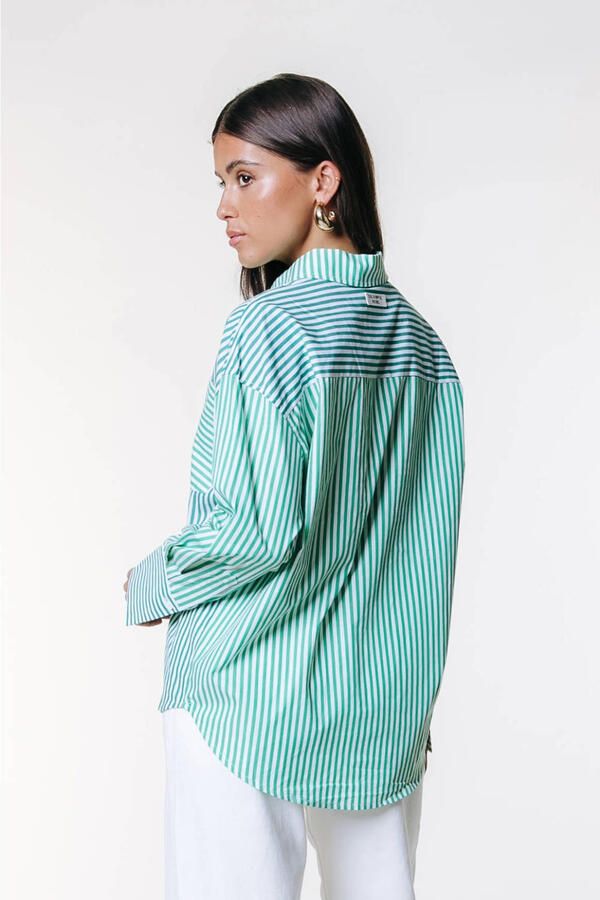 Colourful Rebel gestreepte blouse groen - Foto 2