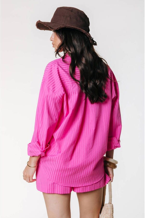 Colourful Rebel gestreepte blouse roze - Foto 2