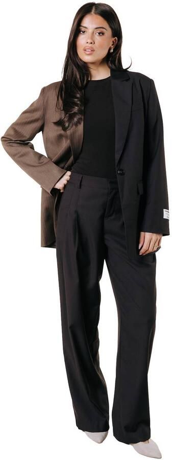 Colourful Rebel gestreepte double breasted blazer bruin - Foto 3